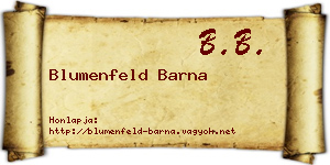 Blumenfeld Barna névjegykártya