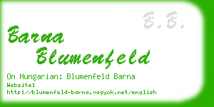 barna blumenfeld business card